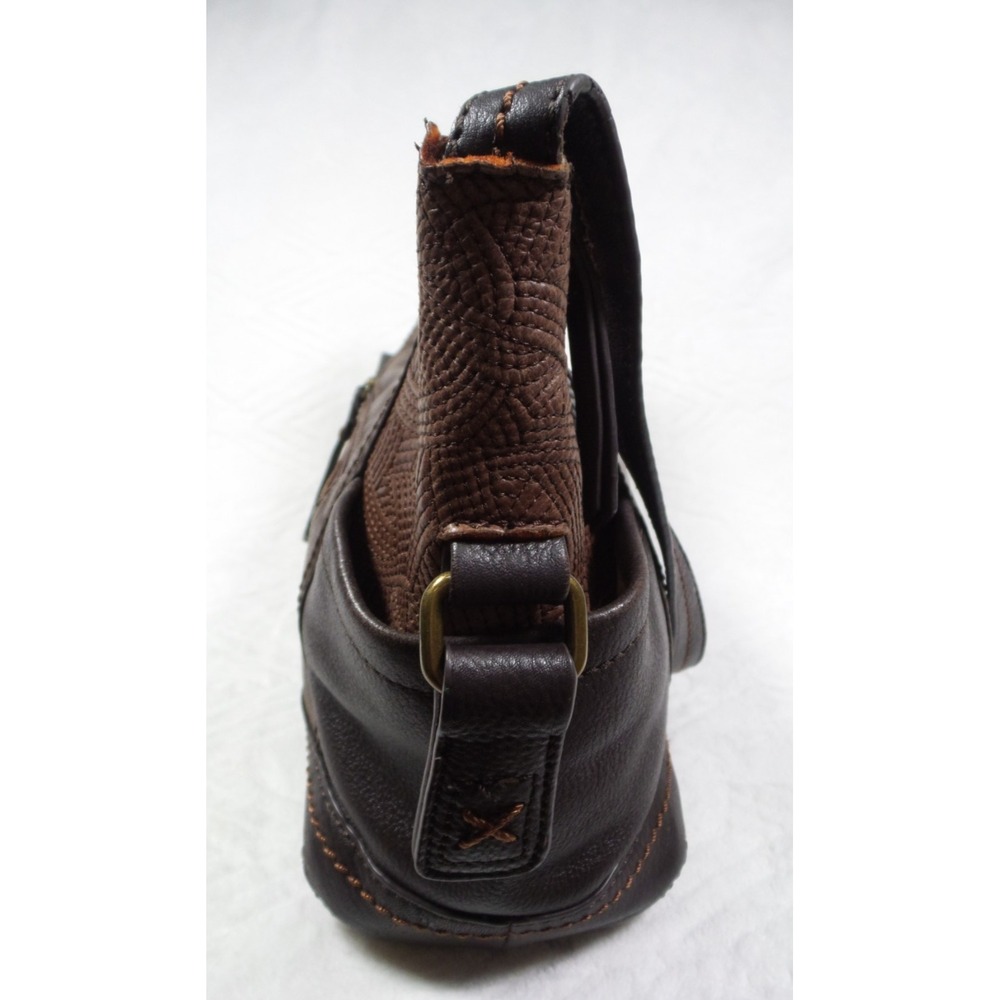 The Sak Kendra Hobo Leather Shoulder Bag Brown Zipper Pockets - Picture 2 of 11